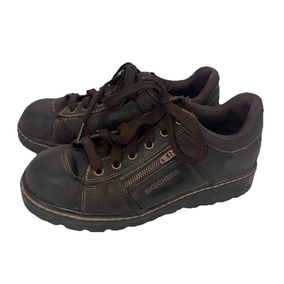 Vintage Skechers Platform Jammers Chunky Lug Sole Shoes Women Size 8 Zipper Y2K - Picture 2 of 13